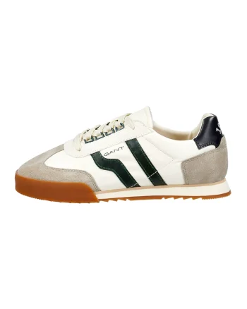 Pantofi sport din piele intoarsa si textil cu logo Baylle, Negru/Alb murdar/Grej