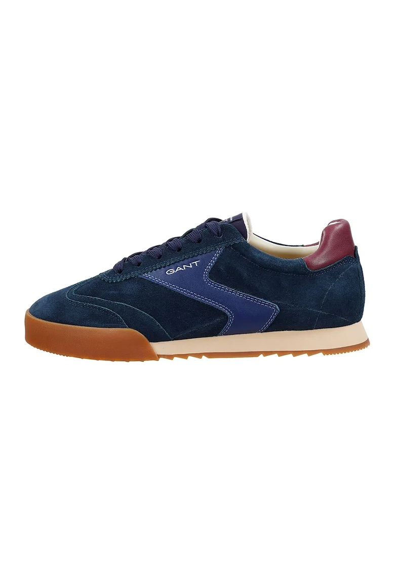 Pantofi sport din piele intoarsa Baylle, Visiniu/Albastru inchis/Albastru indigo