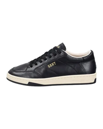 Pantofi sport din piele cu talpa contrastanta Prepus, Negru/Galben pai