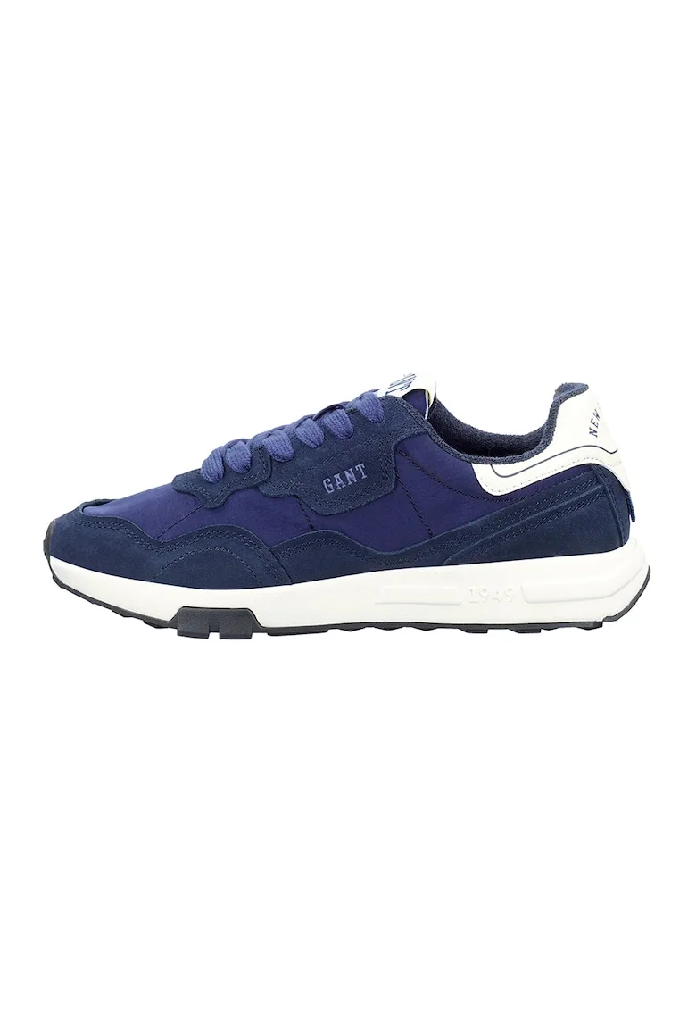 Pantofi sport cu garnituri din piele intoarsa si material sintetic Youtron, Albastru inchis/Albastru indigo