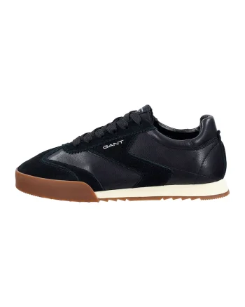 Pantofi sport cu garnituri din piele intoarsa Baylle, Negru/Caramel/Alb murdar
