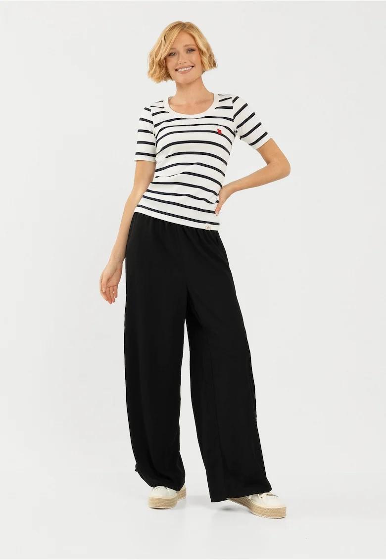 Pantaloni din viscoza pentru femei  R-Opi negri