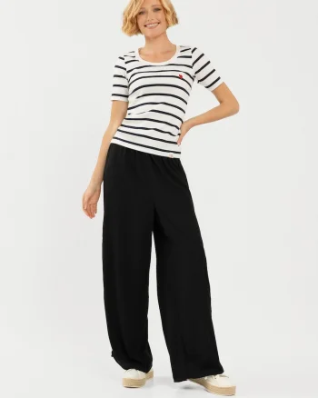 Pantaloni din viscoza pentru femei  R-Opi negri
