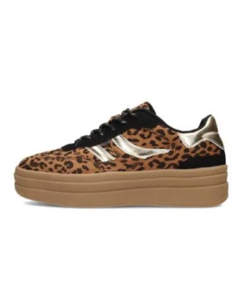 Pantofi sport flatform din piele ecologica cu animal prin Bodie