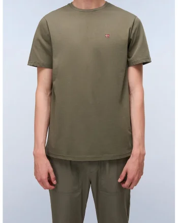 Tricou regular-fit de bumbac Salis, Rosu inchis/Kaki