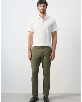 Pantaloni chino conici cu buzunare, Verde pal
