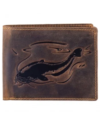 Portofel barbati piele natural maro antichizat 12.5 x 9.5 x 2.5 cm, Vintage Wels,