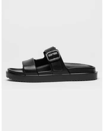 Papuci cu catarame decorative, Negru stins
