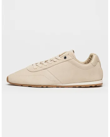 Pantofi sport low-cut de piele intoarsa Lorun Icon, Bej deschis