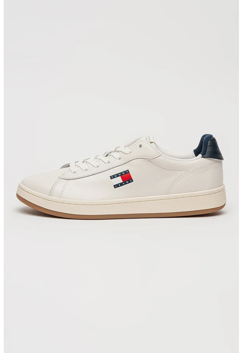 Pantofi sport low-cut Archive Court din piele, Alb arctic