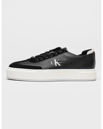 Pantofi sport Basket Cups de piele cu logo, Negru stins