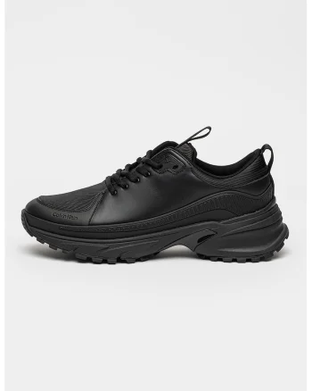 Pantofi sport Hike Runner din piele cu garnituri din plasa, Negru
