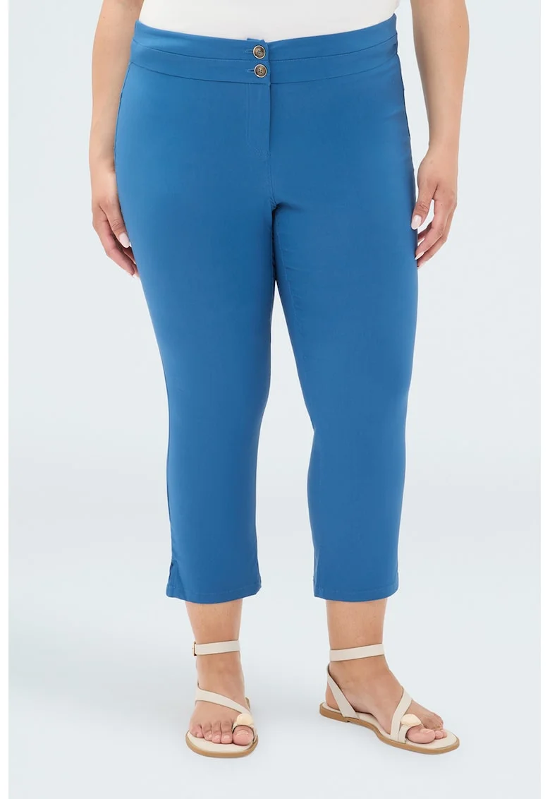 Pantaloni trei sferturi cu doua buzunare, Albastru cobalt