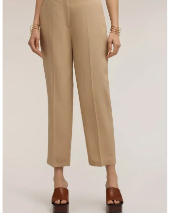 Pantaloni crop regular fit, Bej inchis