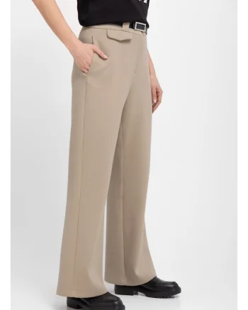 Pantaloni lungi eleganti pentru dama cu picior lat  R-Milen, bej, Bej