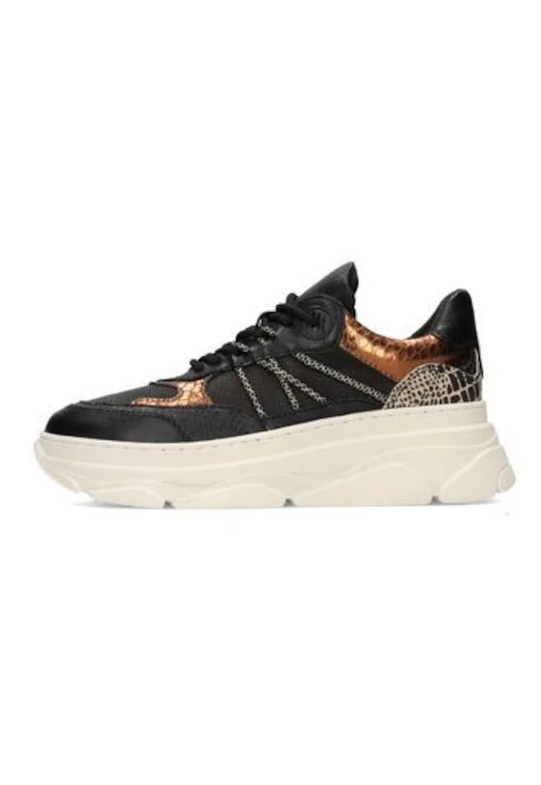 Pantofi sport cu talpa wedge si detalii animal print JANA