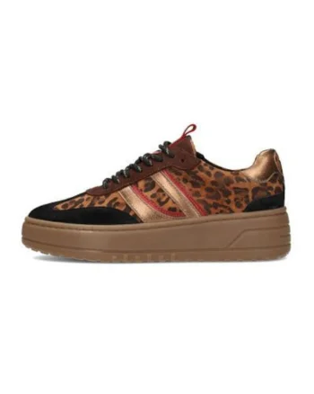 Pantofi sport Anemone din piele cu animal print si accente metalice