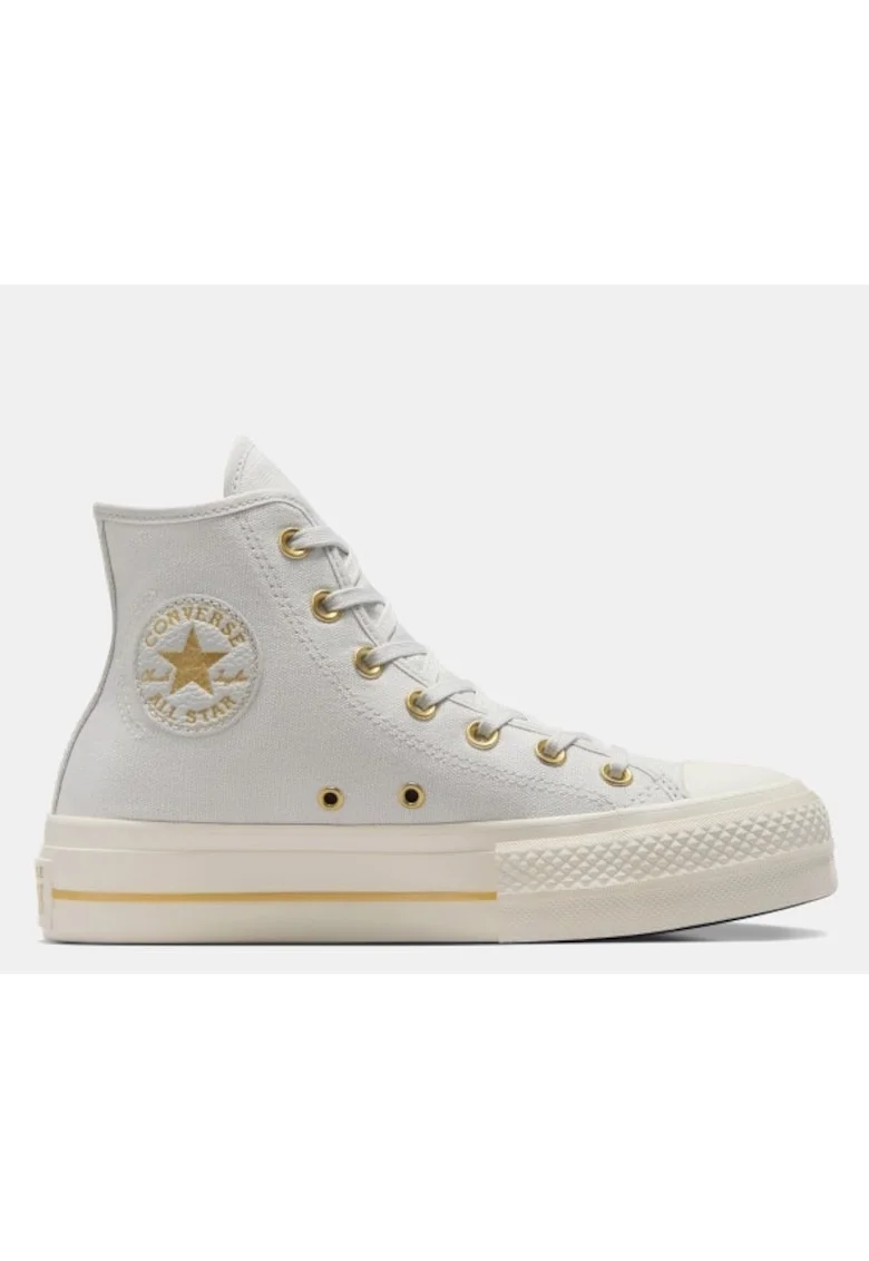 Tenisi dama Chuck Taylor All Star Lift,  Cauciuc, Gri/Alb