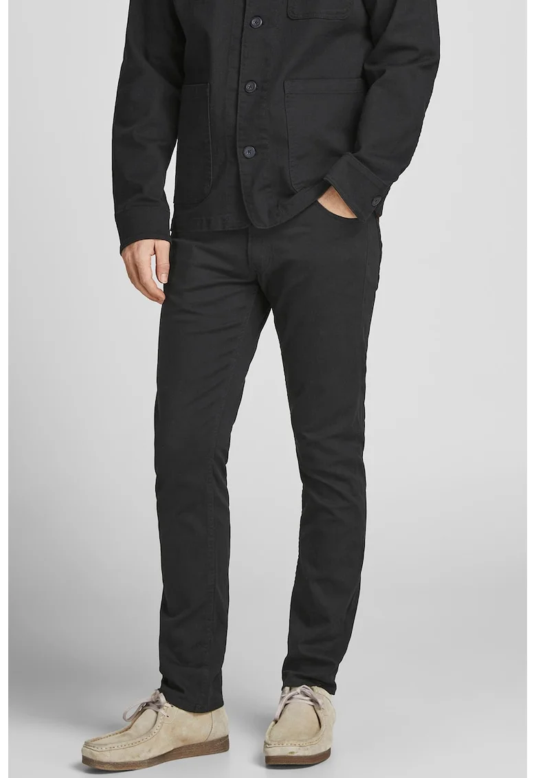 Blugi slim fit cu talie medie, Negru