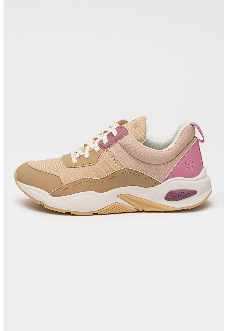Pantofi sport cu garnituri de piele Delphiville, Maro/Bej
