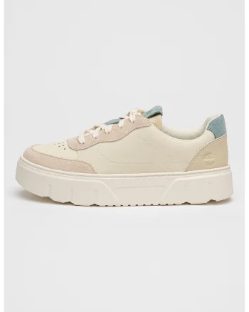 Pantofi sport de piele cu insertii de piele intoarsa Laurel Court, Alb fildes/Albastru prafuit