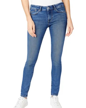 Blugi skinny cu talie joasa, Bleumarin