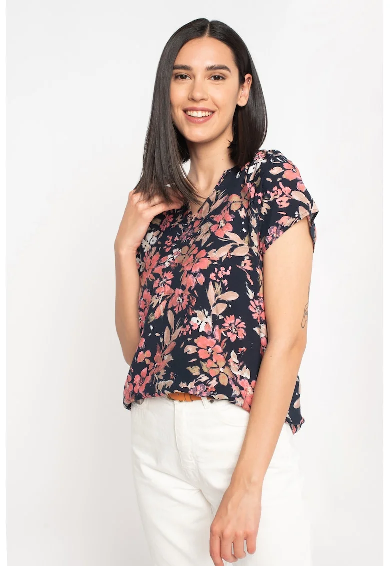 Bluza cu imprimeu floral Gigi, Kaki/Roz/Bleumarin