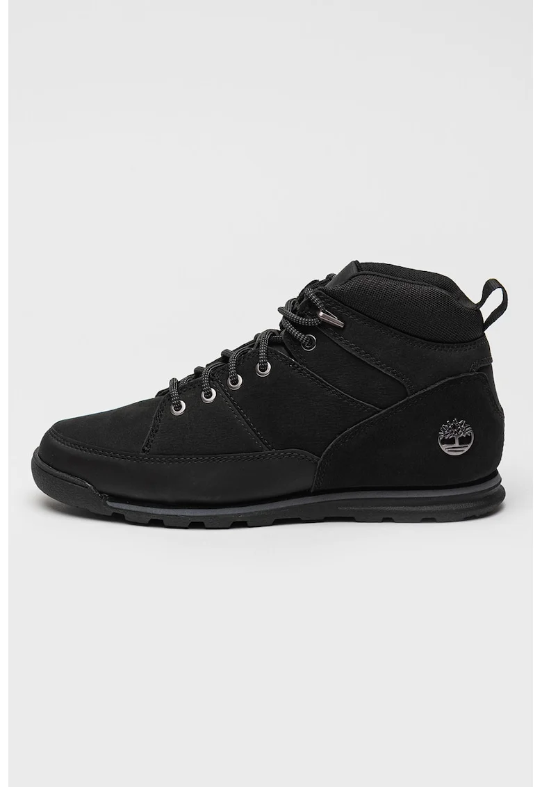 Ghete de piele cu sireturi Euro Rock, Negru