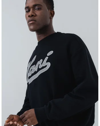 Bluza de trening cu aplicatie logo, Negru