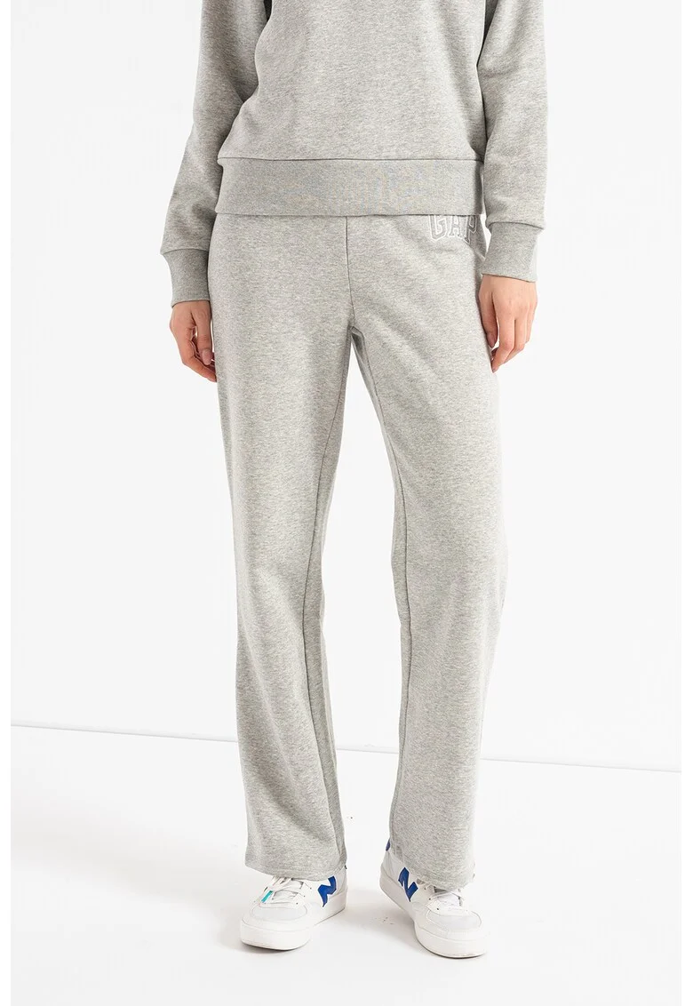 Pantaloni sport drepti, Gri deschis melange