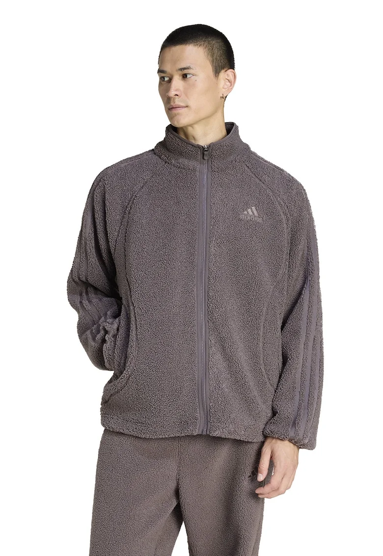 Bluza de trening din plus cu buzunare laterale, Maro taupe