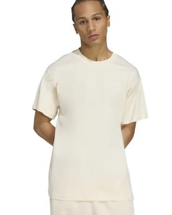 Tricou supradimensionat de bumbac cu logo Trefoil Essentials, Alb murdar