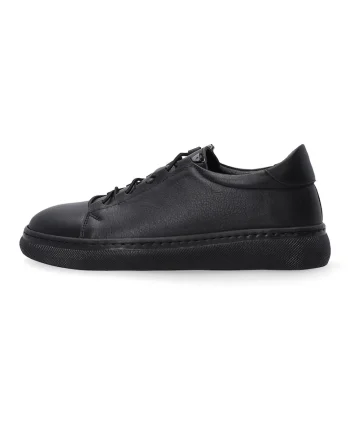 Pantofi sport din piele naturala si varf rotunjit