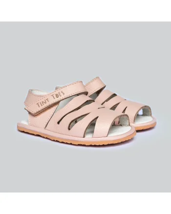 Sandale Barefoot din piele naturala, Taylla, Roz, Roz