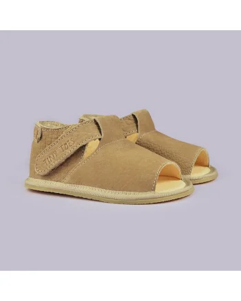 Sandale Barefoot din piele naturala, Krem, Bej, Bej