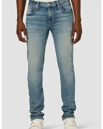 Blugi clasici din denim premium, prespălați, Albastru