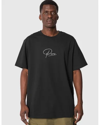 Tricou unisex cu logo brodat, Negru