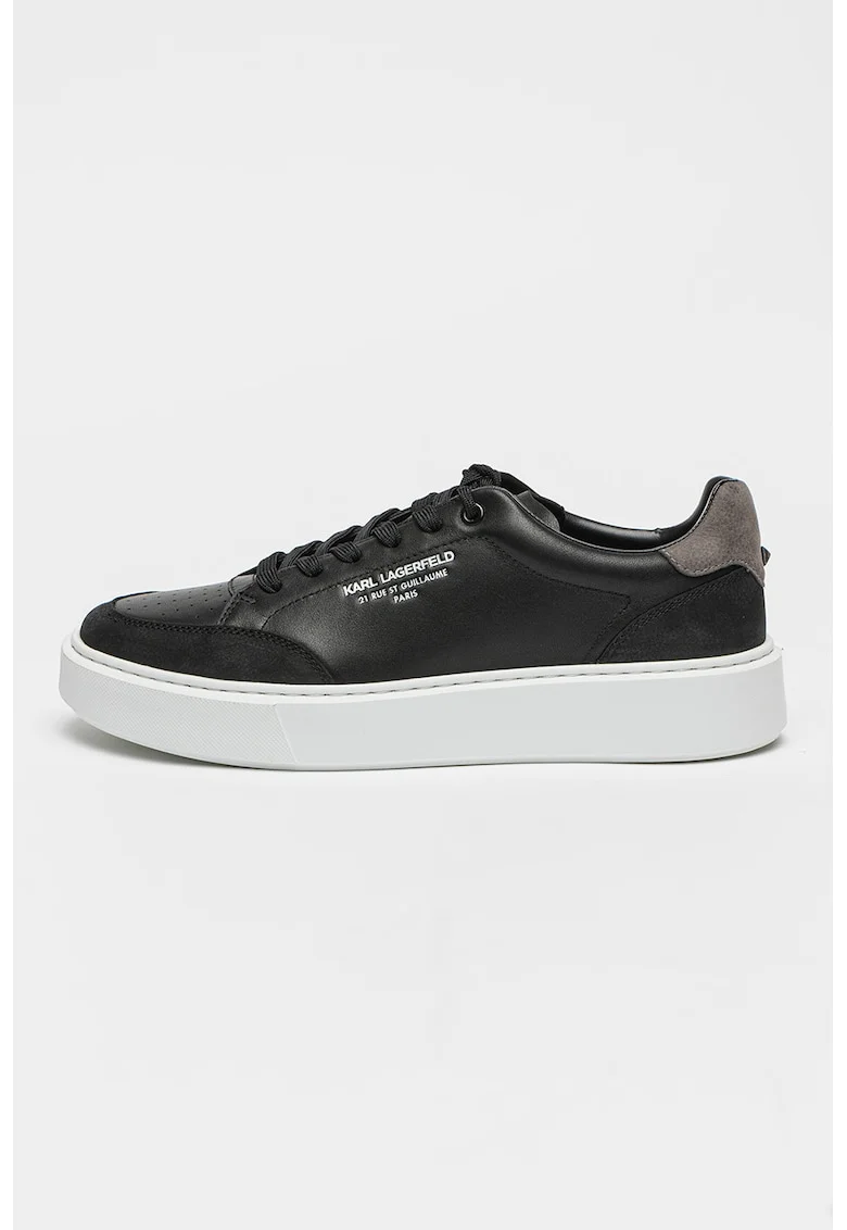 Pantofi sport din piele Maxi Kup, Negru/Gri deschis/Alb optic