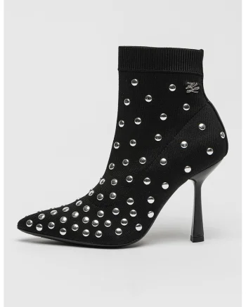 Botine cu toc si varf ascutit, Negru