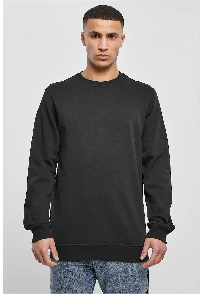 Bluza de trening cu decolteu la baza gatului, Negru stins