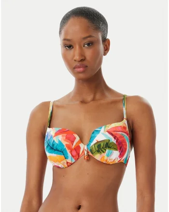 Costum de baie dama,  top bikini, multicolor, material sintetic