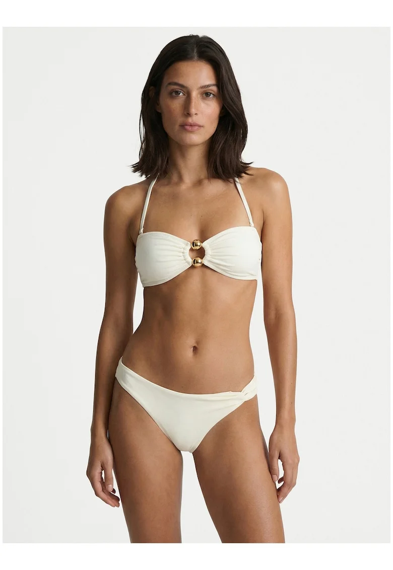 Costum de baie bikini  bej, material sintetic, croiala clasica, Bej