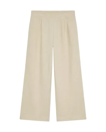 Pantaloni culotte dama,  bej, multicolor, viscoza si in, croiala regulara
