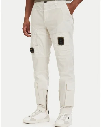 Pantaloni cargo barbati,  bej, bumbac, croiala regulara