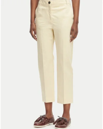 Pantaloni dama,  casual, bej, bumbac, regular fit