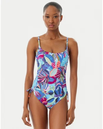 Costum de baie de dama,  multicolor, material elastic, bretele reglabile