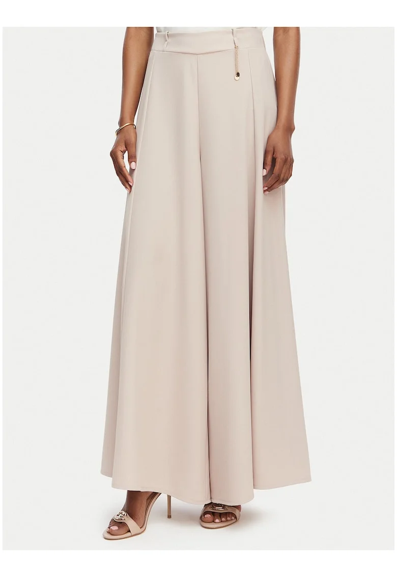 Pantaloni dama,  palazzo, casual, poliester, Bej