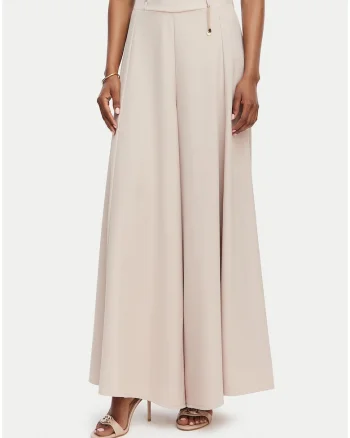 Pantaloni dama,  palazzo, casual, poliester, Bej