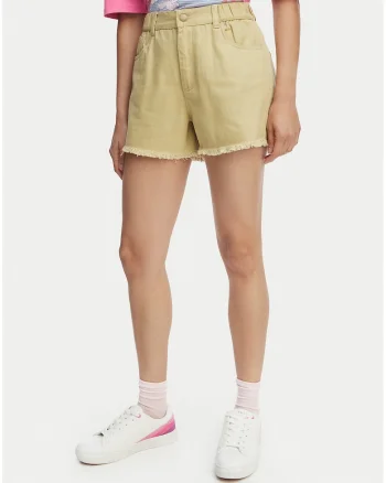Pantaloni scurti dama,  relaxed fit, verde, bumbac