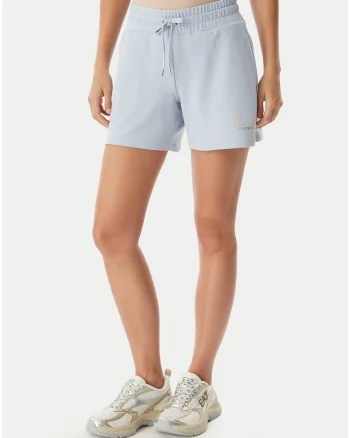 Pantaloni scurti sportivi,  albastru, confortabili, din poliester si viscoza